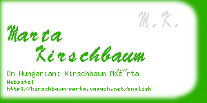 marta kirschbaum business card